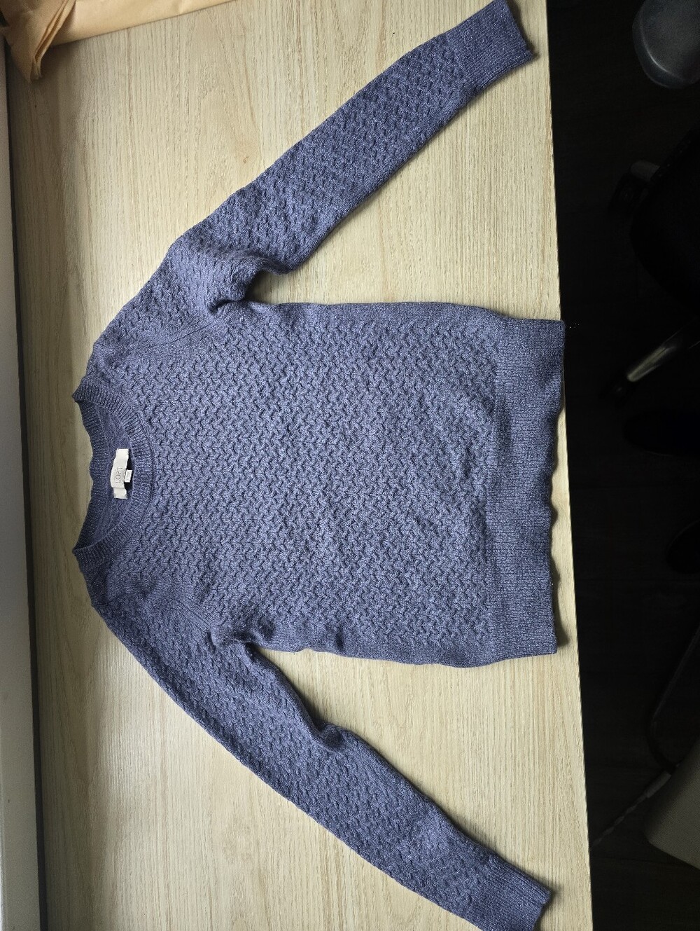 LOFT Metallic Crewneck Sweater - Slate Blue